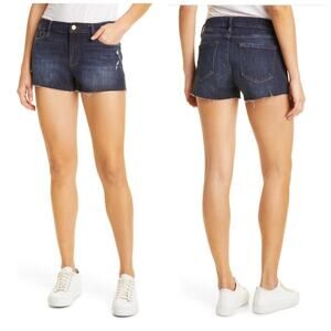 Frame Le Cutoff 2.5” Distressed Mid Rise Stretch Denim Jean Shorts Blue 28